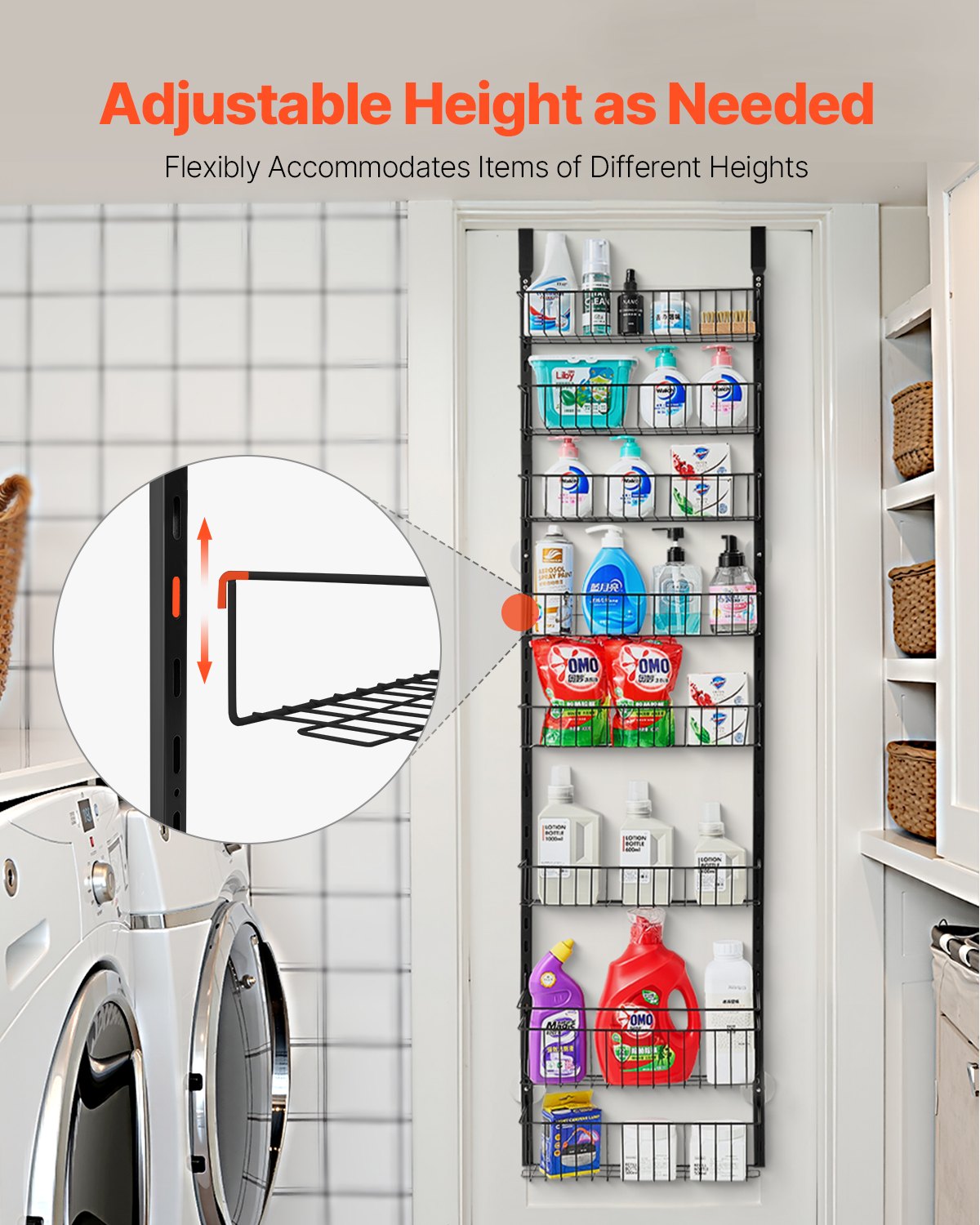 8-Tier Over-the-Door Pantry Organizer Rack for Kitchen Storage image 2