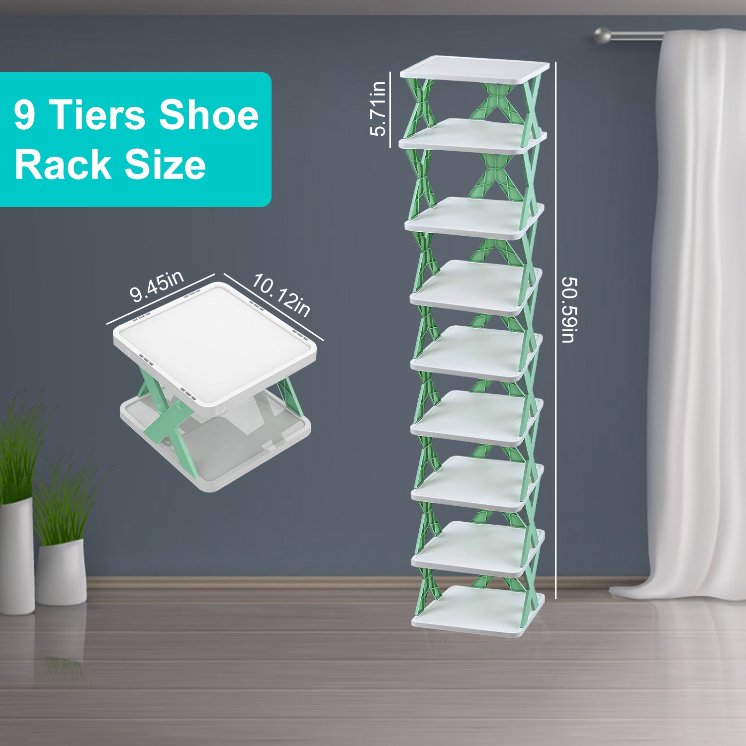 9-Tier Narrow Shoe Rack for Small Entryways & Apartments image 4